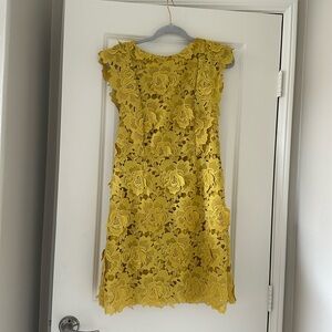 Top shop thick yellow lace dress size 8